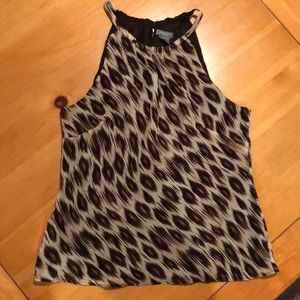 Animal Print Halter Silk Top